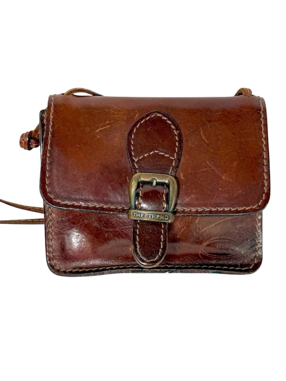Vintage Original THE TREND Genuine Leather Small Crossbody Bag Made in Italy
